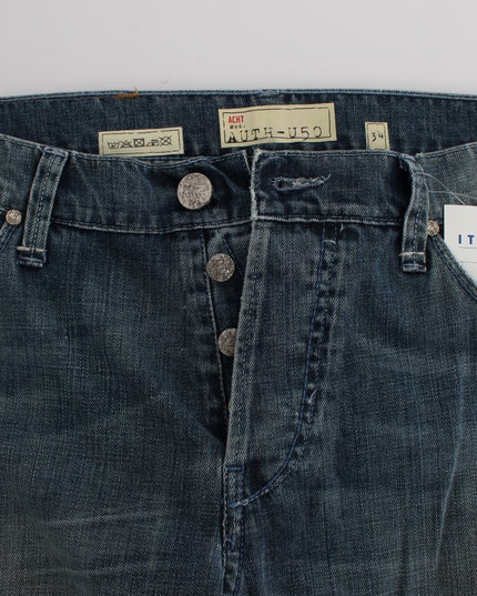 Acht Blue Wash Cotton Denim Regular Fit Jeans