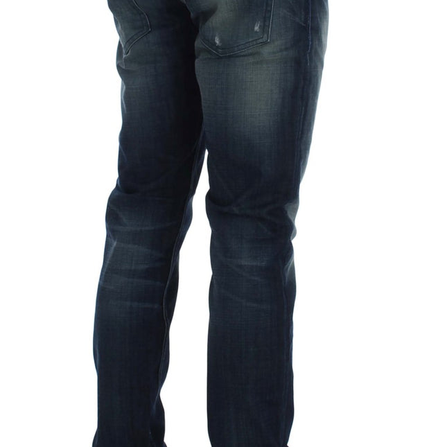 Acht Blue Wash Cotton Denim Slim Fit Jeans