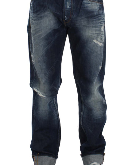 Acht Blue Wash Cotton Denim Regular Fit Jeans