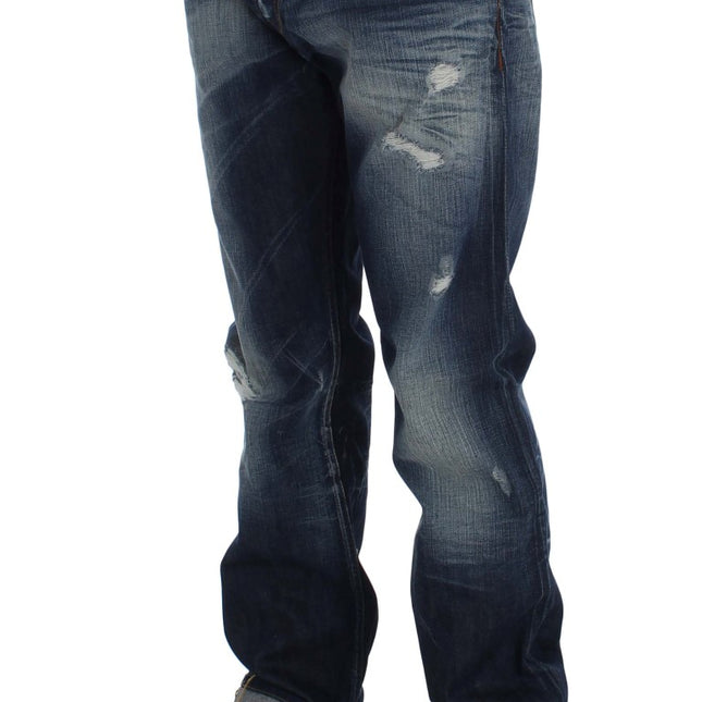 Acht Blue Wash Cotton Denim Regular Fit Jeans