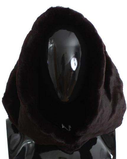 Dolce & Gabbana Purple Weasel Fur Crochet Hood Scarf Hat
