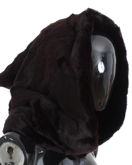 Dolce & Gabbana Purple Weasel Fur Crochet Hood Scarf Hat