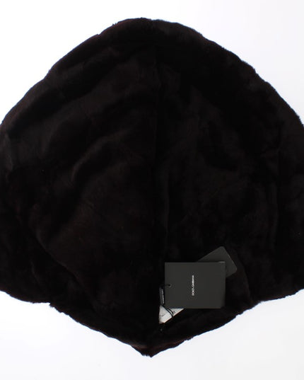 Dolce & Gabbana Purple Weasel Fur Crochet Hood Scarf Hat