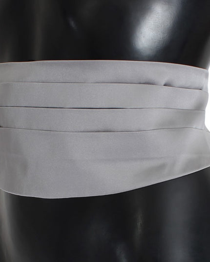 Dolce & Gabbana Gray Waist Belt Silk Cummerbund