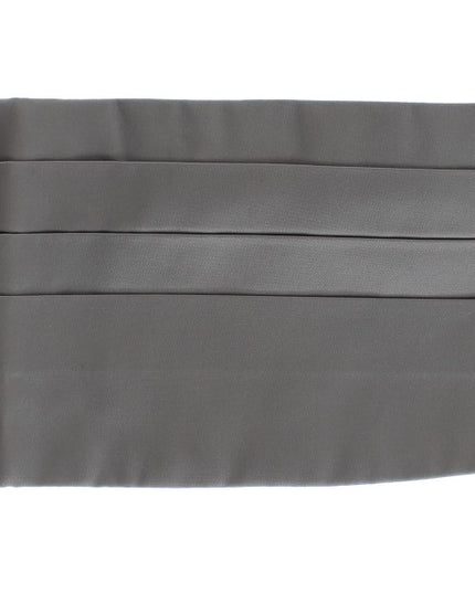Dolce & Gabbana Gray Waist Belt Silk Cummerbund