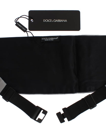 Dolce & Gabbana Gray Waist Belt Silk Cummerbund