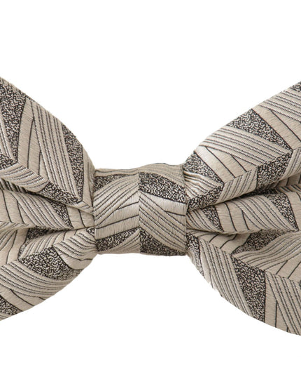 Dolce & Gabbana Gray 100% Silk Adjustable Neck Papillon Bow Tie