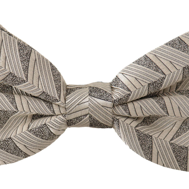 Dolce & Gabbana Gray 100% Silk Adjustable Neck Papillon Bow Tie