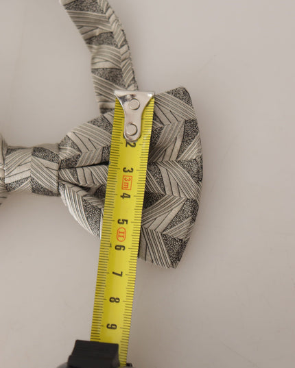 Dolce & Gabbana Gray 100% Silk Adjustable Neck Papillon Bow Tie