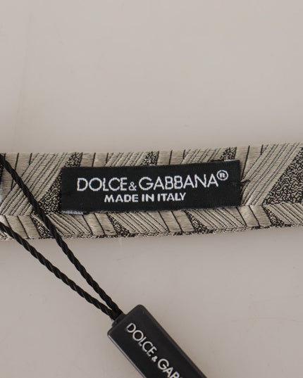 Dolce & Gabbana Gray 100% Silk Adjustable Neck Papillon Bow Tie