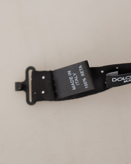 Dolce & Gabbana Black White Polka Dot 100% Silk Neck Papillon Tie