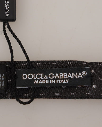 Dolce & Gabbana Gray Polka Dot 100% Silk Neck Papillon Tie
