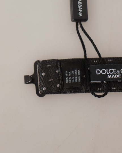 Dolce & Gabbana Gray Polka Dot 100% Silk Neck Papillon Tie