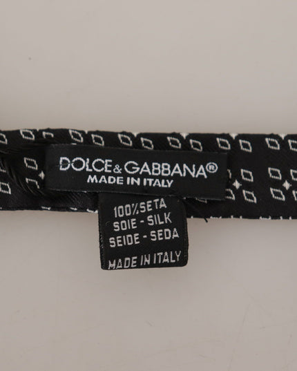 Dolce & Gabbana Black White Polka Dot 100% Silk Neck Papillon Tie