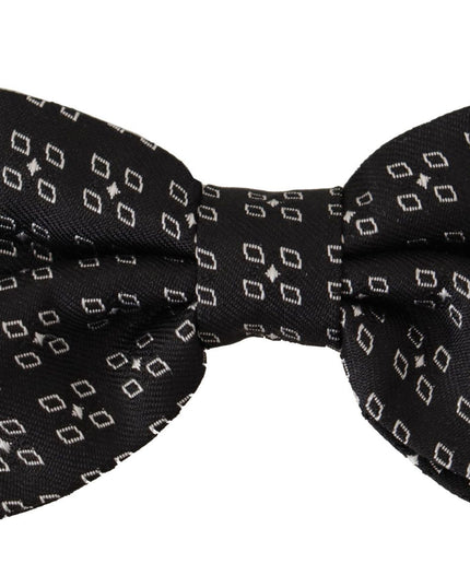 Dolce & Gabbana Black White Polka Dot 100% Silk Neck Papillon Tie