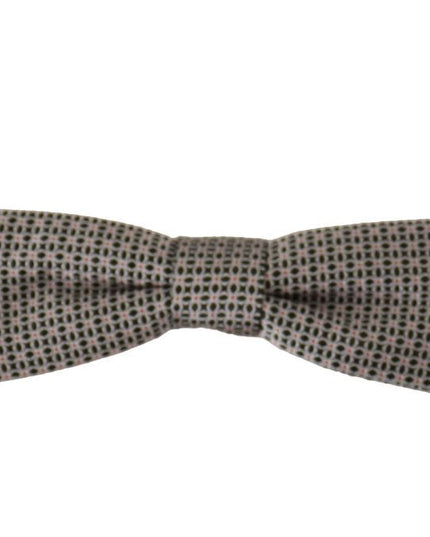 Dolce & Gabbana Black White Flower Pattern Silk Neck Papillon Tie