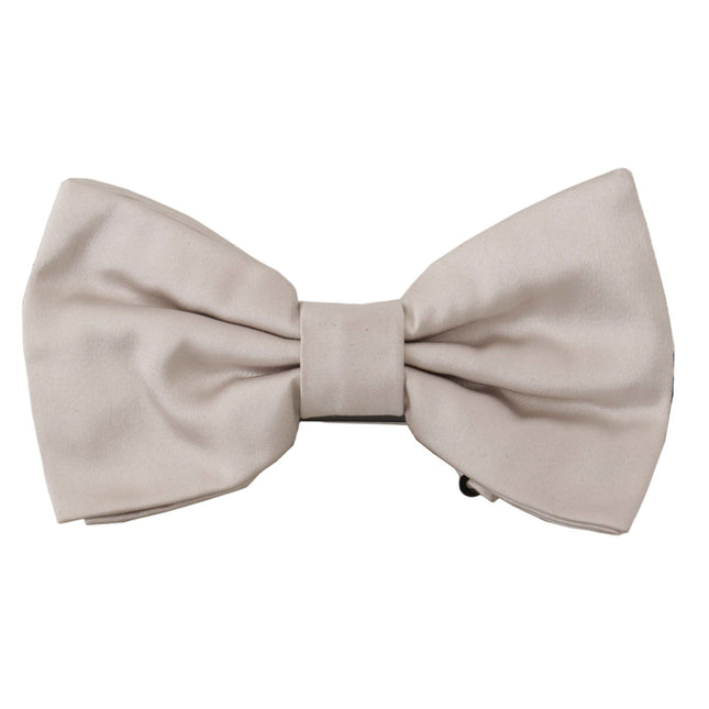 Dolce & Gabbana Gray 100% Silk Adjustable Neck Papillon Tie