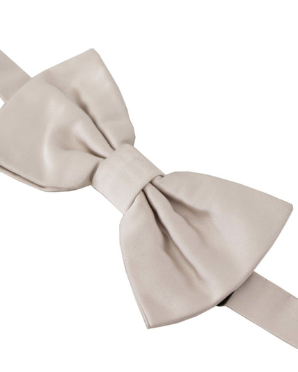 Dolce & Gabbana Gray 100% Silk Adjustable Neck Papillon Tie