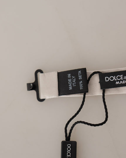 Dolce & Gabbana Gray 100% Silk Adjustable Neck Papillon Tie