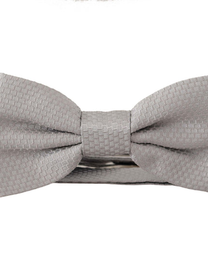 Dolce & Gabbana Gray 100% Silk Adjustable Neck Papillon Tie