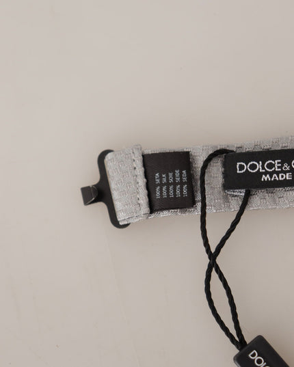 Dolce & Gabbana Gray 100% Silk Adjustable Neck Papillon Tie