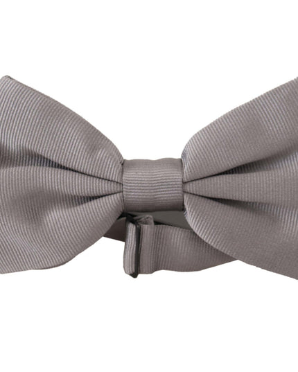 Dolce & Gabbana Gray 100% Silk Adjustable Neck Papillon Tie