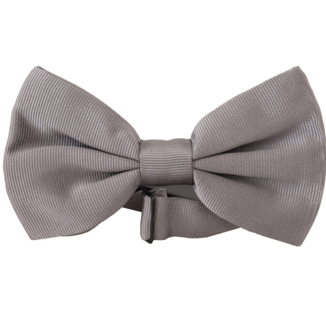 Dolce & Gabbana Gray 100% Silk Adjustable Neck Papillon Tie
