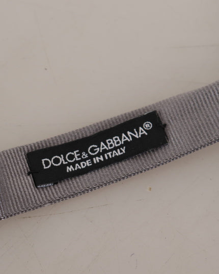 Dolce & Gabbana Gray 100% Silk Adjustable Neck Papillon Tie