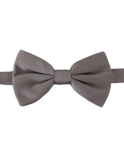 Dolce & Gabbana Gray 100% Silk Adjustable Neck Papillon Tie