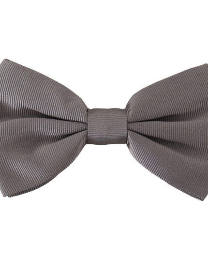 Dolce & Gabbana Gray 100% Silk Adjustable Neck Papillon Tie