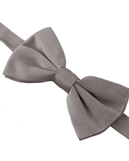 Dolce & Gabbana Gray 100% Silk Adjustable Neck Papillon Tie