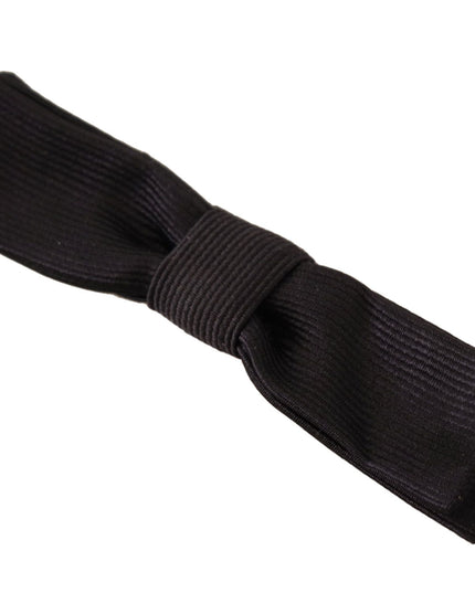 Dolce & Gabbana Black 100% Silk Adjustable Neck Papillon Tie