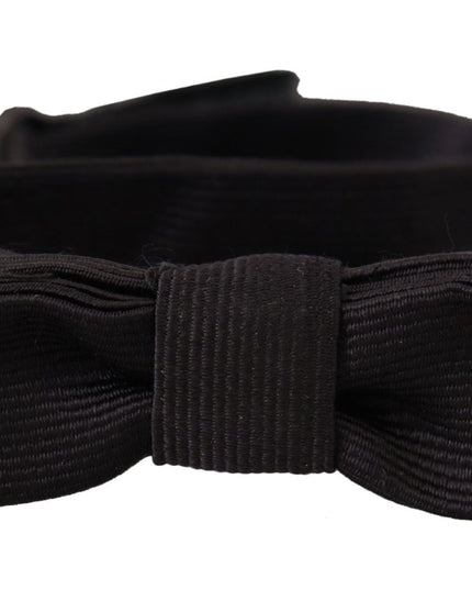 Dolce & Gabbana Black 100% Silk Adjustable Neck Papillon Tie