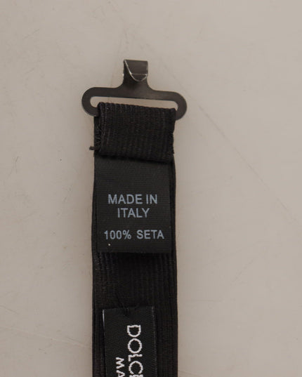 Dolce & Gabbana Black 100% Silk Adjustable Neck Papillon Tie