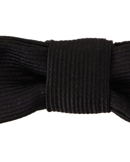 Dolce & Gabbana Black 100% Silk Adjustable Neck Papillon Tie