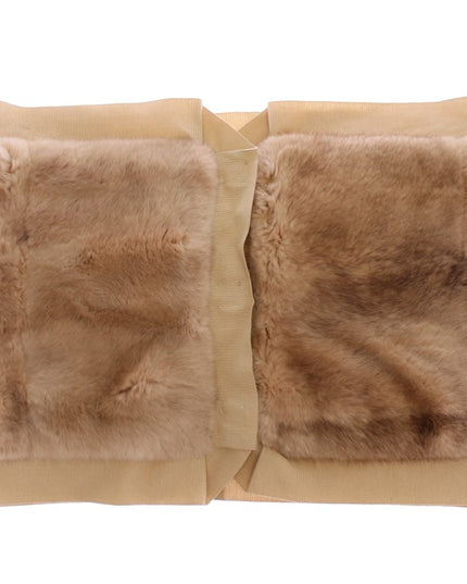 Dolce & Gabbana Beige MINK Fur Scarf Foulard Neck Wrap