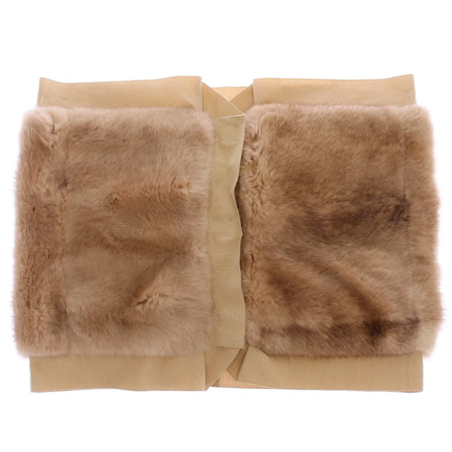 Dolce & Gabbana Beige MINK Fur Scarf Foulard Neck Wrap