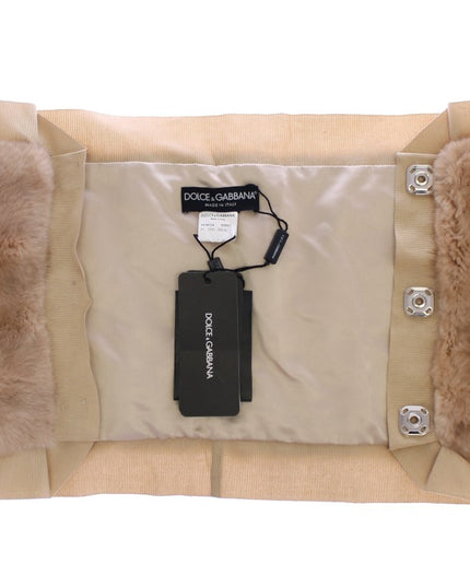 Dolce & Gabbana Beige MINK Fur Scarf Foulard Neck Wrap