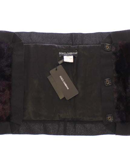 Dolce & Gabbana Purple MINK Fur Scarf Foulard Neck Wrap