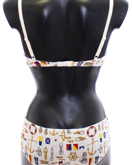 Dolce & Gabbana White Sailor Bra Panty Stretch Underwear