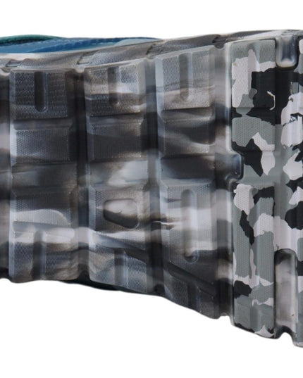 Dolce & Gabbana Blue Gray Leather Sport Low Top Sneakers