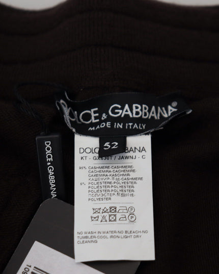 Dolce & Gabbana Brown Cashmere Trousers Bottoms Drawstring Pants