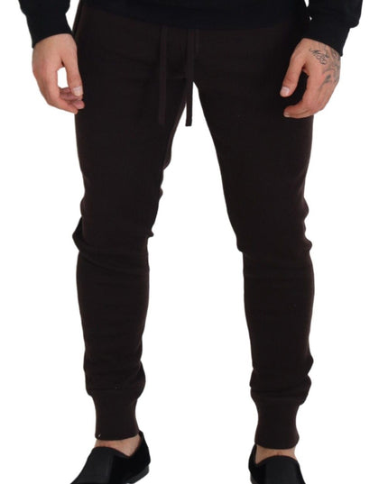 Dolce & Gabbana Brown Cashmere Trousers Bottoms Drawstring Pants