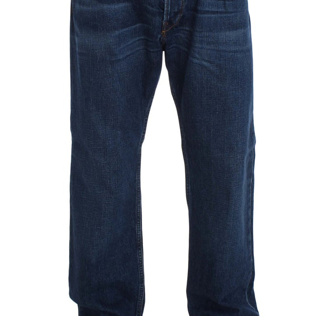 Acht Blue Wash Cotton Baggy Loose Fit Jeans