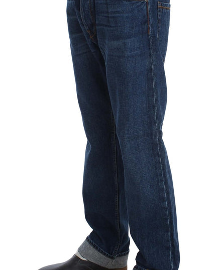 Acht Blue Wash Cotton Baggy Loose Fit Jeans