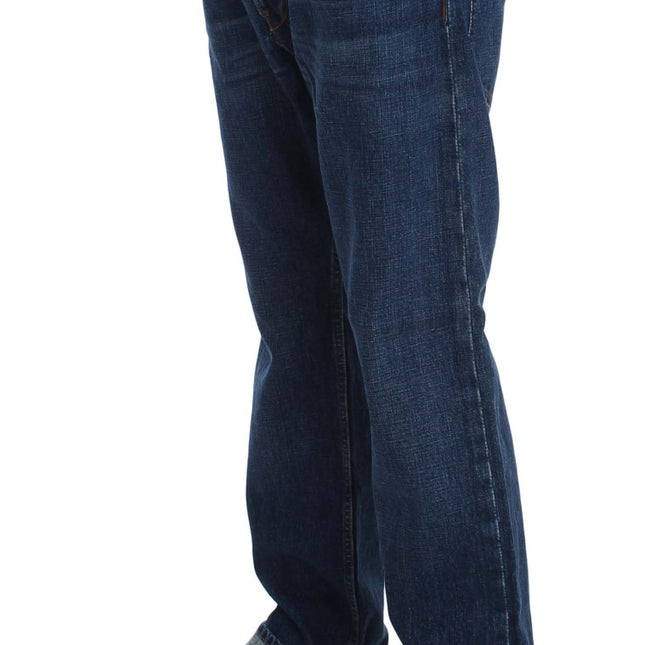 Acht Blue Wash Cotton Baggy Loose Fit Jeans