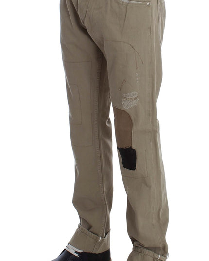 Acht Beige Cotton Patchwork Jeans