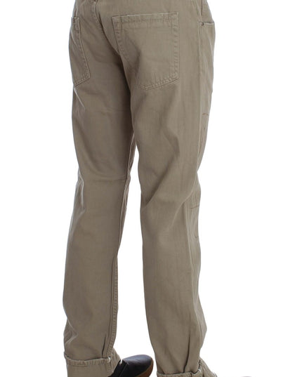 Acht Beige Cotton Patchwork Jeans