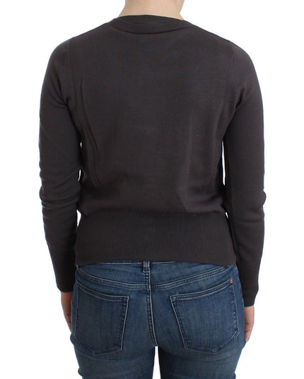 John Galliano Purple Wool Sequined Cardigan Knit Sweater