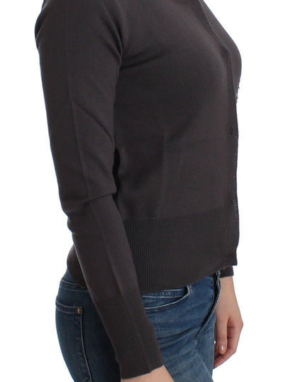 John Galliano Purple Wool Sequined Cardigan Knit Sweater